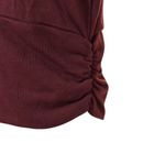 Brea Canyon XL Burgundy Mock Neck Keyhole Long Sleeve Banded Hem Top NWT Office Red Photo 4