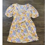 Billabong Women's Dream Floral Daisy Puff Sleeve Fit & Flare Mini Dress Size L Photo 2