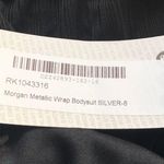 Boohoo Bohoo Silver Metallic Wrap Bodysuit Photo 6