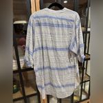 Maeve Anthropologie  Yarn Dyed Lena Tunic Top 3/4 long balloon Sleeves Oversized Photo 9