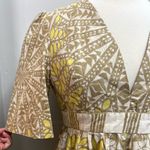 See By Chloe  Printed Cotton Dress Pockets Yellow Tan Size 4 Photo 4