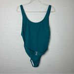 Teal Ribbed Belted Swimsuit Size XL Green Photo 1