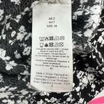 Ganni  Printed Crepe O Neck Blouse floral black white sz Photo 7