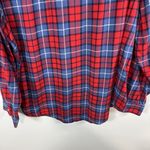 Aerie  Women's Size XL Red Blue Plaid Flannel‎ Boyfriend Pajama Button Up Shirt Photo 9