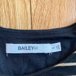 Anthropologie Bailey 44 Black & Tan Striped Dress w/ Faux Leather Bottom - Small Photo 7