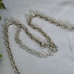 Boutique Silver Statement Turquoise Howlite with Rhinestone Necklace and Earrings Set Photo 5