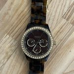 Fossil Ladies Watch Crystal Accents Bronze Copper Dial Tortoise Shell Bracelet Photo 2