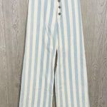 Boyish wide leg striped long denim jeans button front size 26 Blue Photo 1