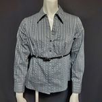 Worthington  Gray & Silver Button Down Shirt & Belt Photo 1