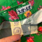 Vintage NAF NAF Green/Pink Floral Cut Off Denim Jean Shorts Size 40 Medium Green Photo 10