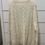 Aerie  Cable Knit Crewneck Chunky Knit Sweater Ivory Cream Photo 2