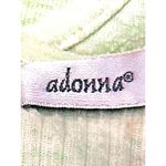 Adonna Lounge Set Green Ribbed Tank Top Shorts Navy Embroidery Size Large Photo 7