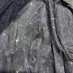 Symphony Shimmer Belted Asymmetrical Flare Hem V-neck Dress Black/Silver Size 2X Photo 13