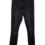 Good American Women’s Good Waist Distressed Ankle Jeans in Black Size 26 Photo 4