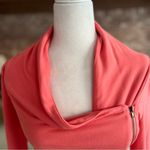 Pomelo Coral Knit Hi Low Moto Jacket XS Orange Photo 9