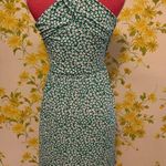 Kaileigh Tasha Dress Green Floral Summer Sleeveless Cross Back Size S Photo 5