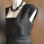 Banana Republic Gray Sleeveless EmpireWaist Square Neck Midi Business Dr… Photo 3