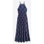 French Grey Nichelle Knit Medallion Print Halter Maxi Blue/Red dress Photo 1