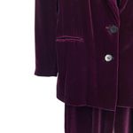 Dana Buchman  Vintage Dark Purple Velvet Silk Blend Pant Blazer Jacket Suit Set Photo 4