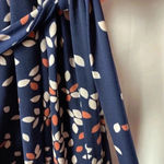 Motherhood Maternity WO SIZE LARGE WRAP DRESS NAVY W/ SALMON AND CREAM DESIGN Photo 7