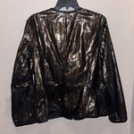 Chico's Chico’s Leather Reversible Leather Metallic Gold Black and Brown Women's Jacket Photo 6