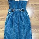 Retrofête Giorgio One-Shoulder Short Belted Denim Dress size small Photo 5