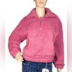 Hippie Rose  Extended Quarter-Zip Long-Sleeve Sherpa Sweatshirt Photo 0