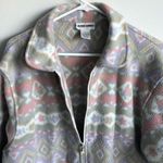 Alfred Dunner VTG  Full Zip Up Jacket Multi Color Pastel Aztec Pattern Jacket L Photo 3