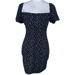 Missguided 90's Black White Polka Dot Puff Sleeve Milkmaid Mini Dress 6 Girly Photo 2