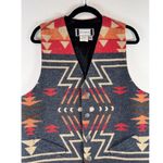 Stark Womens Vest Gray V Neck Slim Fit Waistcoat Wool Southwestern Aztec Large Orange Photo 5