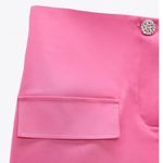 ZARA NWOT MINI SKIRT WITH FLAPS Rhinestone Button Bubble Gum Small Photo 7