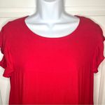 Evelyn Flutter Sleeve Casual Cherry Red Ruffle Tiered Mini Dress Has Pockets L Red Size L Photo 3