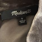 Madewell ‎ Gray Velvet Choker V Neck Blouse Top Size Small Velour Photo 8