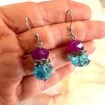 Style & Co pink and blue beaded drop earrings Photo 3