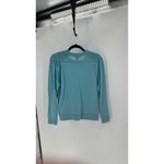 Talbots teal MERINO WOOL SWEATER lightweight coastal preppy crew neck Photo 5