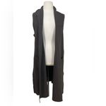 Eileen Fisher  Brown Lightweight Boiled Wool shawl collar longline vest Photo 1