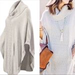 CAbi 3003 Gray Cable Knit Poncho Sweater, EUC, Size XS, MSRP $139 Photo 2