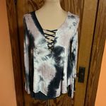 Ariella Tie dye hippie chic sexy layered bell sleeve top Photo 3