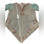 wilson's leather Vintage Blue Suede Boho Western Sequin Kimono Sleeve Top Sz XL Photo 15