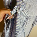 Seraphine Stripe Tie Belt Maternity Nursing Shirt Dress Blue Size undefined Photo 7