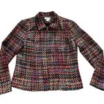 Christopher & Banks Vintage Y2K  woven tweed multicolor zip jacket sz medium Photo 0