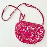 Vera Bradley Twirly Birds Frankie Fuchsia Pink White Print Crossbody Bag Purse Photo 2