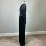 Adrianna Papell Beaded One Shoulder Wide Leg Pant Jumpsuit Black Size 14 Formal Photo 4