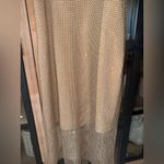 Gianni Bini  mesh beaded midi dress bodycon beige champagne adele metallic gold Photo 6