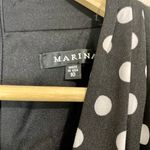 Marina Women’s V Neck Polka Dot Side Drape Jumpsuit Black & White Size 10 NWT Photo 7