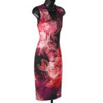 Fuzzi Pink & Fuchsia Abstract Floral Knee Length Dress Size M Photo 2