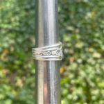 Handmade boho floral spoon ring size 7 Silver Photo 1