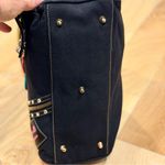 Betsey Johnson  Betseybille canvas Black shoulder Satchel with Floral Embroidery Photo 4