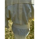 VTG 1950 Style Pastel Yellow Cotton Midi Day Dress Sz7 Tight Waist USA Bat Sleev Size 6 Photo 7