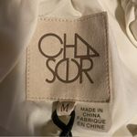 Chaser NWT  Womens Shirt Blouse Beige Lace Scalloped Hem Size Medium Photo 9